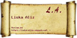 Liska Aliz névjegykártya